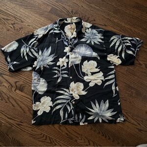 Vintage Jamaica Jaxx Men's Retro 100% Silk Hawaiian Floral Button Down Shirt XL